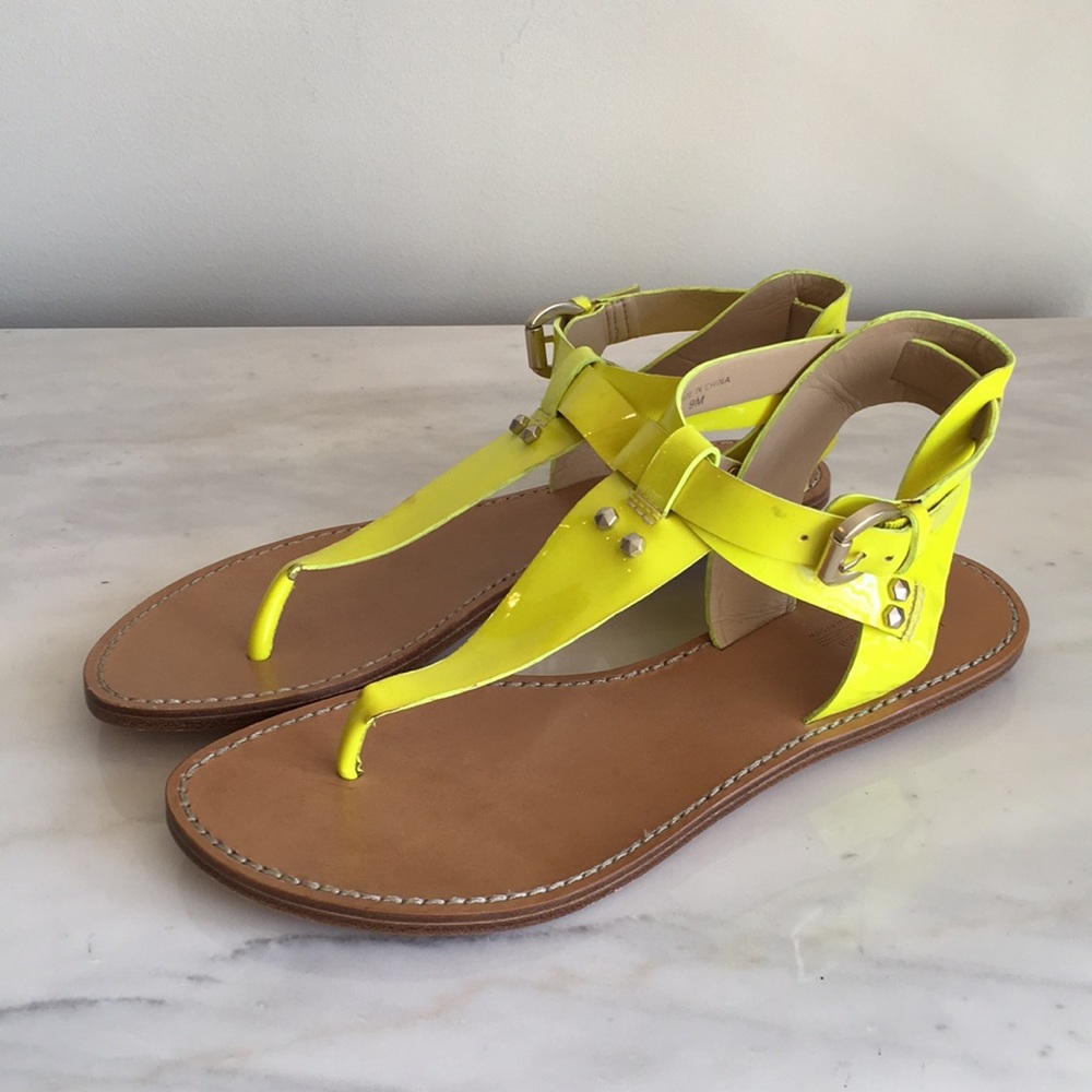 Belle by Sigerson Morrison neon patent sandal NWOT